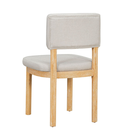 Dining Table Set With 6 Upholstered Chairs, Rectangular Table With Cutout Legs HouseOfZazla