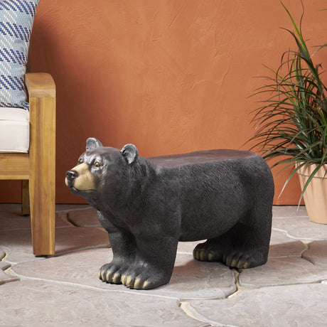 MGO Bear Bench, Concrete Outdoor Bench, Matte Black HouseOfZazla