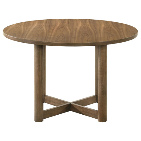 Graham - 5 Piece Round Dining Table Set - Walnut HouseOfZazla