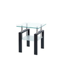 Luxury Modern Tempered Glass Coffee Table with 2 Layers HouseOfZazla