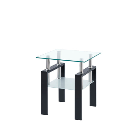 Luxury Modern Tempered Glass Coffee Table with 2 Layers HouseOfZazla