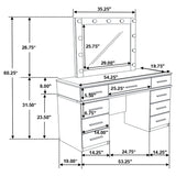 Sarah - 9 Drawer Vanity Desk With Mirror Set - White