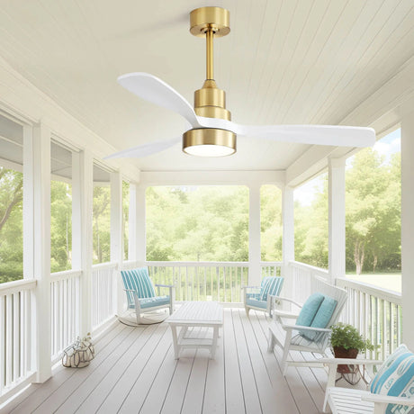 Indoor Ceiling Fan with Dimmable LED Light, 6-Speed Remote, Reversible Blades HouseOfZazla