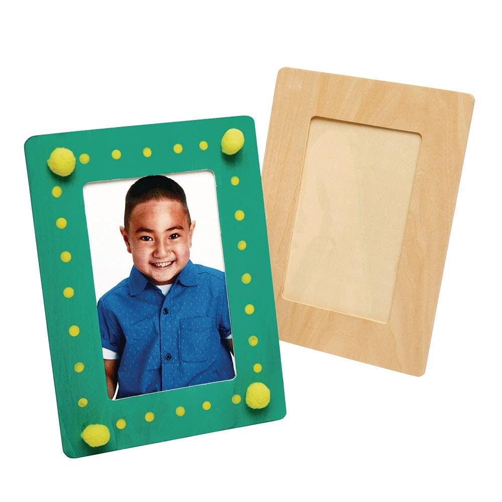 Decorate Your Own Standing Wooden Frames with Clear Plastic Protector Sheet, Set of 12 for 4 X 6 Inch Photos, Set of 12 WoodArtSupply