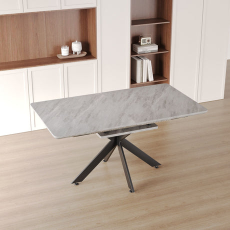 Modern Extendable Dining Table Set With Soft Padded Armless Chairs HouseOfZazla