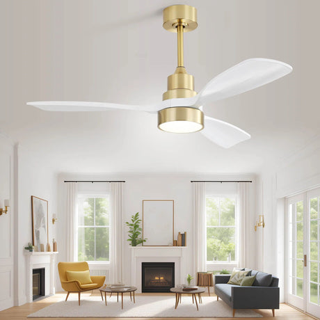 Indoor Ceiling Fan with Dimmable LED Light, 6-Speed Remote, Reversible Blades HouseOfZazla