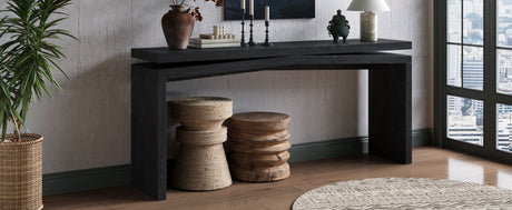 65-Inch Rustic Solid Wood Veneer Console Table HouseOfZazla