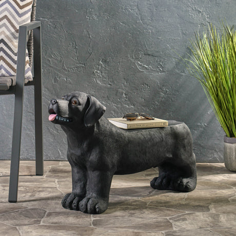 MGO Dog Bench - Outdoor Labrador Design, Matte Black HouseOfZazla