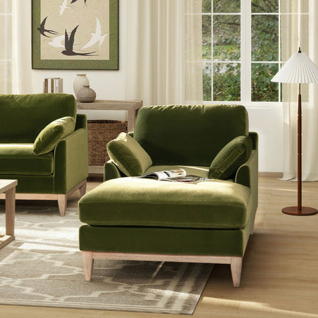 Pasadena - Modern Farmhouse Chaise Lounge Chair - Olive Green HouseOfZazla