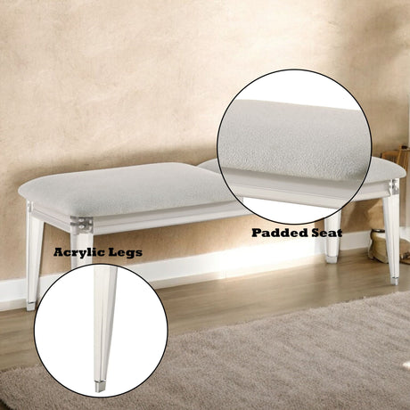 Laveda Boucle Bench - Light Gray / White HouseOfZazla