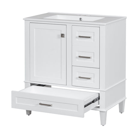 Bathroom Vanity, Modern Bathroom Cabinet With Sink Combo Set, Bathroom Storage Cabinet With A Soft Closing Door And 3 Drawers, Solid Wood Frame HouseOfZazla