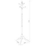 Coat Rack With Post Traditional Entryway Organizer With 6 Hooks - Brown