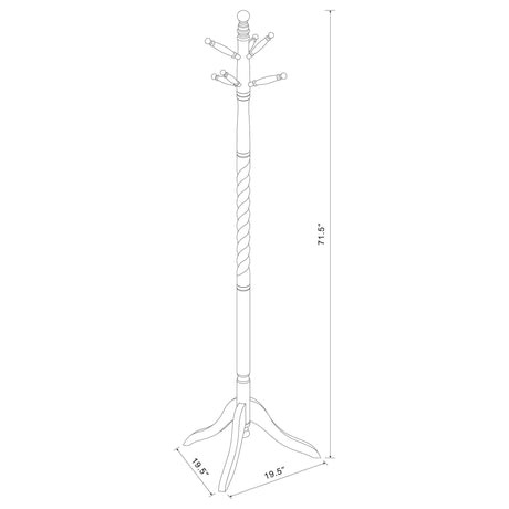 Coat Rack With Post Traditional Entryway Organizer With 6 Hooks - Brown HouseOfZazla
