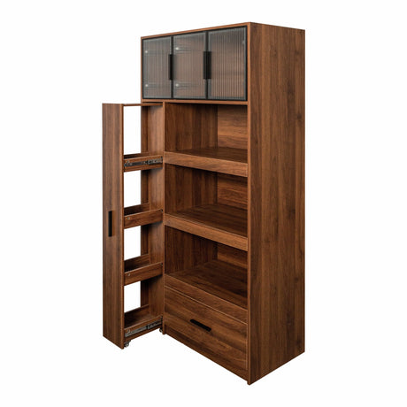 70.87" Tall Kitchen Pantry Cabinet with Multi-Tier Pull-Out Shelf HouseOfZazla