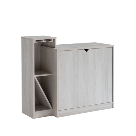 Bar Cabinet, Wine Bottle Storage Display Kitchen Cabinet, Holds 4 Wine Bottles - White Oak HouseOfZazla