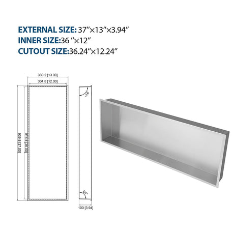 Stainless Steel Shower Niche With Seamless Design For Bathroom Storage HouseOfZazla