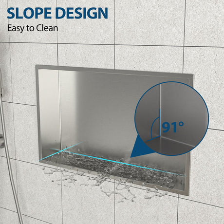 Stainless Steel Shower Niche With Seamless Design For Bathroom Storage HouseOfZazla