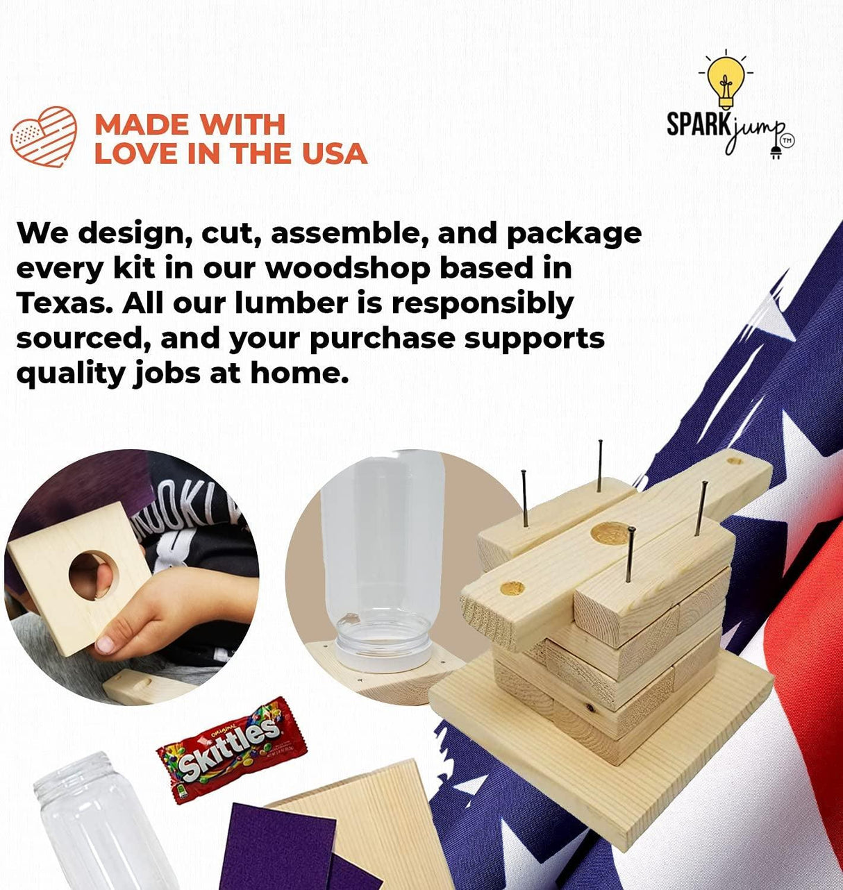 DIY Candy Dispenser Wood Building Kit Real Wood Gift STEM Teaching Tool WoodArtSupply