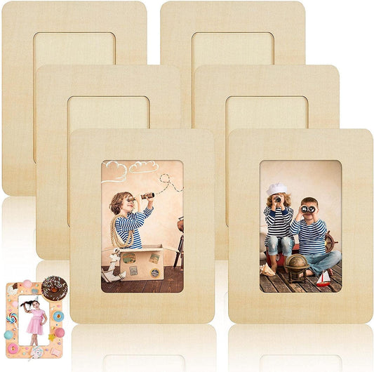 DIY Wood Picture Frames Unfinished Solid Wood Photo for 3 X 5 in Photos Wood Crafts (12 Pieces) - WoodArtSupply