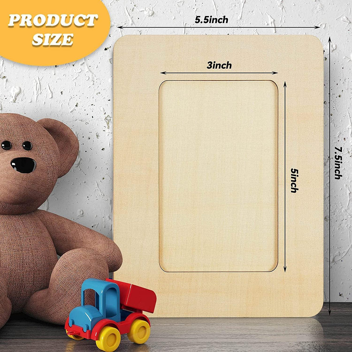 DIY Wood Picture Frames Unfinished Solid Wood Photo Picture Frames for 3 X 5 in Photos Wooden Photo Frames (6 Pieces) WoodArtSupply