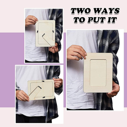 DIY Wood Picture Frames Unfinished Solid Wood Photo Picture Frames for 3 X 5 in Photos Wooden Photo Frames (6 Pieces) - WoodArtSupply
