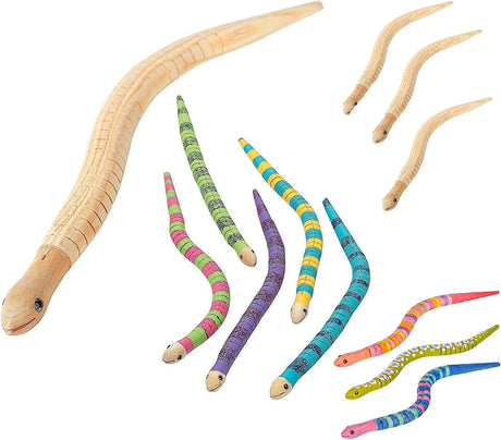 DIY Wooden Wiggly 12" Snakes (12 Pack) Arts & Crafts Unfinished Flexible Timber Wood WoodArtSupply