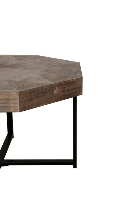 Wood Octagonal Vintage Patchwork Coffee Table HouseOfZazla