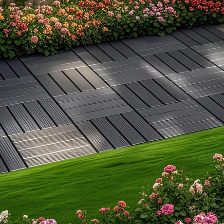 Interlocking Plastic Deck Tiles, Waterproof Outdoor / Indoor Patio Flooring HouseOfZazla