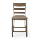 Farmhouse Upholstered Wood Counter Stools