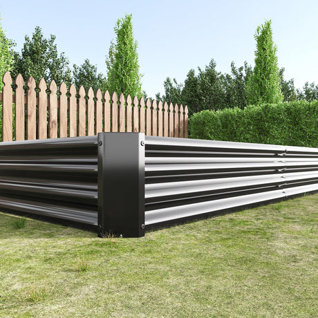 Raised Garden Bed Kit - Metal 7.6x3.7x0.98 ft Black HouseOfZazla