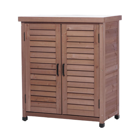 Potting Bench With Storage Cabinet And Metal Table Top For Outdoor HouseOfZazla