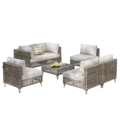 K&K 7-Piece Wicker Patio Furniture Set HouseOfZazla