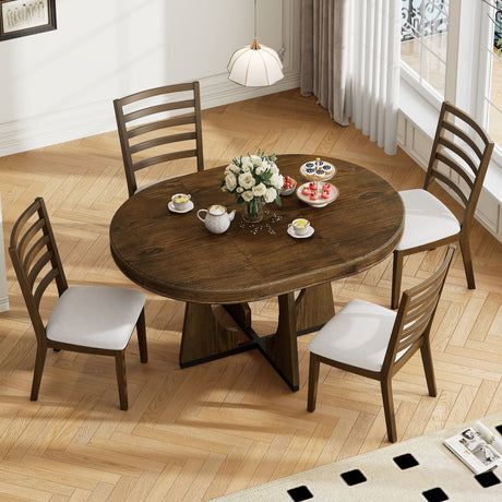 Round Dining Table Set For 4 With Chairs HouseOfZazla