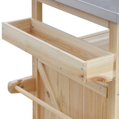 K&K Outdoor Kitchen Island, Rolling Bar Cart & Storage Cabinet HouseOfZazla