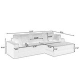 Modern Minimalist L Shape Modular Sectional Sofa, Couch