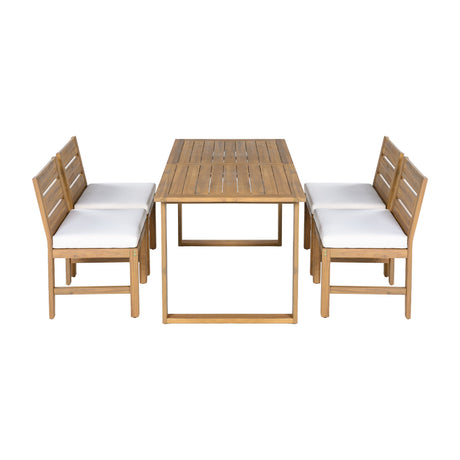 U_STYLE Farmhouse 5-Piece Outdoor Patio Dining Set with Adjustable Legs HouseOfZazla