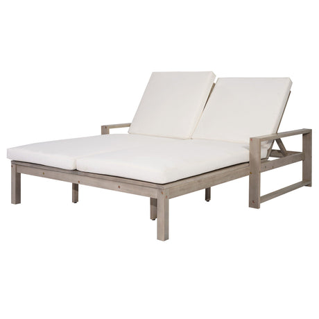 Outdoor Double Lounge Chair With 5 Position Adjustable Backrest HouseOfZazla