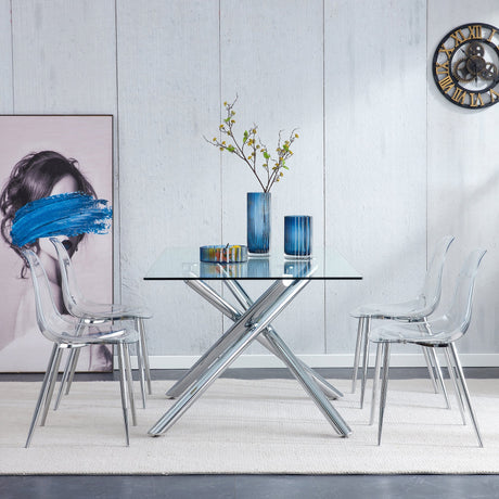 Modern Minimalist Transparent Dining Chair - 6-Piece Set HouseOfZazla