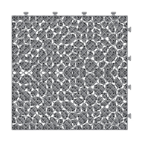 Interlocking Deck Tiles Plastic Waterproof Outdoor All Weather Anti-Slip Bathroom Shower Balcony Porch Strong Weight Capacity Upto 440 Lbs, Pebble Stone Pattern HouseOfZazla