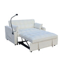 Modern Loveseat Futon Sofa With Pullout Bed, Adjustable Reclining Backrest, Toss Pillows HouseOfZazla