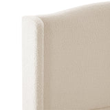 King Size Bed Frame with Upholstered Teddy Velvet Headboard