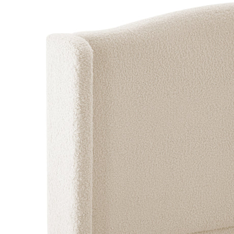King Size Bed Frame with Upholstered Teddy Velvet Headboard HouseOfZazla