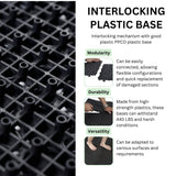 Interlocking Deck Tiles Plastic Waterproof Outdoor All Weather Anti-Slip Bathroom Shower Balcony Porch Strong Weight Capacity Upto 440 Lbs, Pebble Stone Pattern