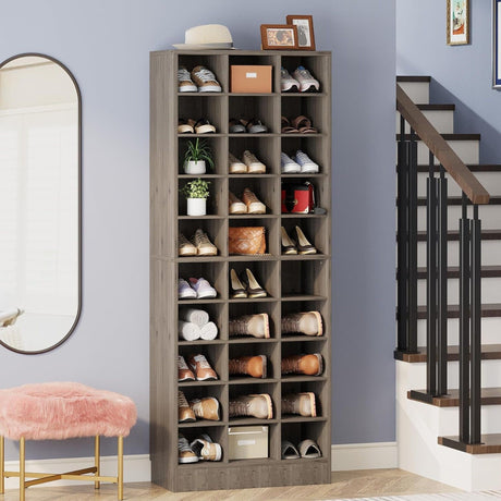 10 Tier Shoe Storage Cabinet With 30 Cubbies HouseOfZazla