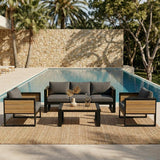 Aluminum Frame Large 4-Piece Outdoor Patio Furniture Set for 5 Person