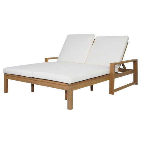 Outdoor Double Lounge Chair With 5 Position Adjustable Backrest HouseOfZazla
