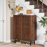 6 Tier Shoe Cabinet With Louvered Doors