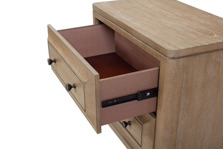 Queen Canopy Bedroom Set With A 2 Drawer Nightstand A Dresser With Poster Mirror And A Door Chest - Sand HouseOfZazla