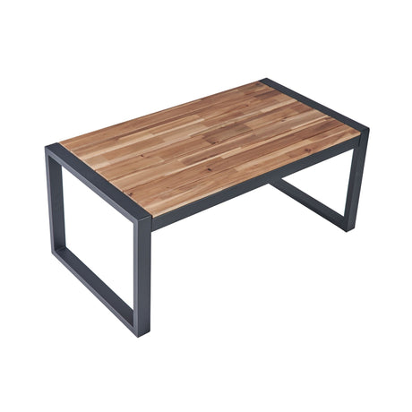 4 Piece Patio Furniture Set With Acacia Wood Table Top And Cushions HouseOfZazla