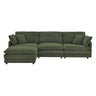 L-Shaped Sectional Sofa With Ottoman, Convertible 4 Seater Couch HouseOfZazla